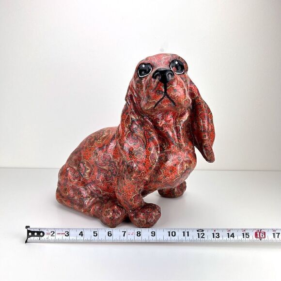 Vintage Decoupage White's Whachamacallits Hand Made Basset Hound Statue … - Picture 11 of 12